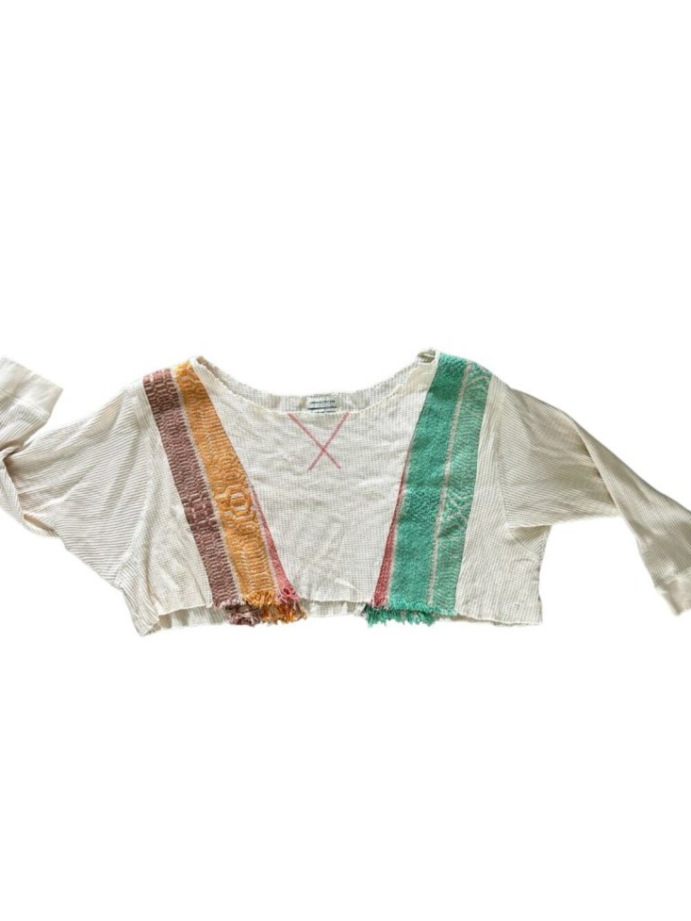 Urban Outfitters Frayed Long Sleeve Crop Top Size M